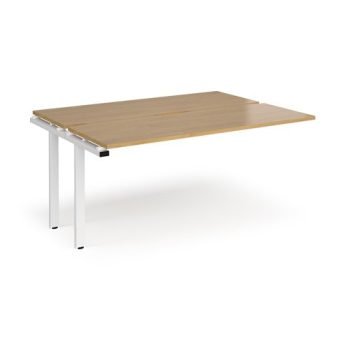 Adapt add on units back to back 1600mm x 1200mm - white frame Oak Top - E1612-AB-WH-O