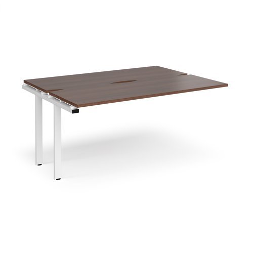 Adapt add on units back to back 1600mm x 1200mm - white frame Walnut top - E1612-AB-WH-W