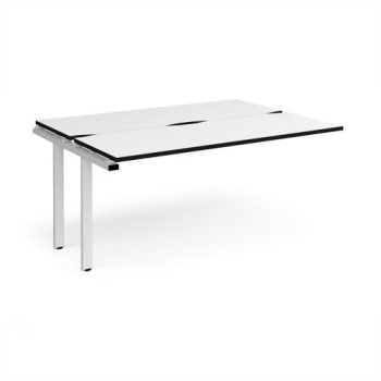 Adapt add on unit single 1600mm x 1200mm - white frame White Top black edge - E1612-AB-WH-WK