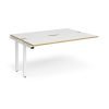 Adapt add on unit single 1600mm x 1200mm - white frame White Top with oak edging - E1612-AB-WH-WO