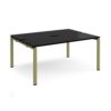 Adapt back to back desks 1600mm x 1200mm - green frame black top - E1612-GN-BK