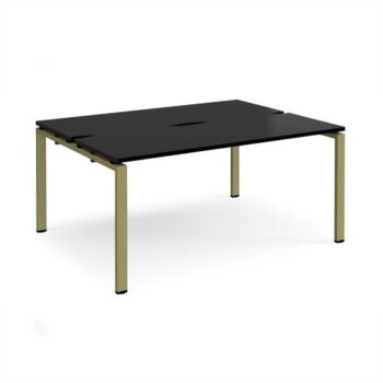 Adapt back to back desks 1600mm x 1200mm - green frame black top - E1612-GN-BK