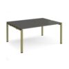 Adapt back to back desks 1600mm x 1200mm - green frame storm grey top - E1612-GN-OG