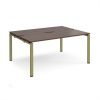 Adapt back to back desks 1600mm x 1200mm - green frame Walnut top - E1612-GN-W