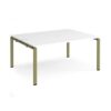 Adapt back to back desks 1600mm x 1200mm - green frame White Top - E1612-GN-WH