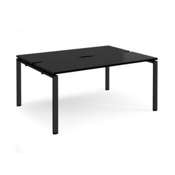 Adapt back to back desks 1600mm x 1200mm - black frame black top - E1612-K-BK