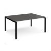 Adapt back to back desks 1600mm x 1200mm - black frame storm grey top - E1612-K-OG