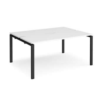 Adapt back to back desks 1600mm x 1200mm - black frame White Top - E1612-K-WH