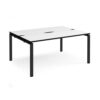 Adapt back to back desks 1600mm x 1200mm - black frame White Top black edge - E1612-K-WK