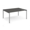 Adapt back to back desks 1600mm x 1200mm - silver frame storm grey top - E1612-S-OG