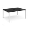 Adapt back to back desks 1600mm x 1200mm - white frame black top - E1612-WH-BK