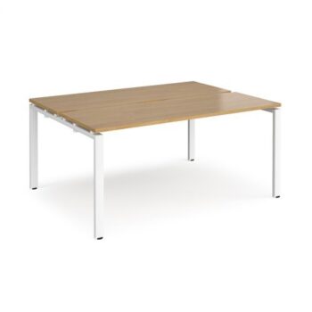 Adapt back to back desks 1600mm x 1200mm - white frame Oak Top - E1612-WH-O