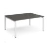 Adapt back to back desks 1600mm x 1200mm - white frame storm grey top - E1612-WH-OG