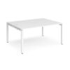 Adapt back to back desks 1600mm x 1200mm - white frame White Top - E1612-WH-WH
