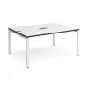 Adapt back to back desks 1600mm x 1200mm - white frame White Top black edge - E1612-WH-WK