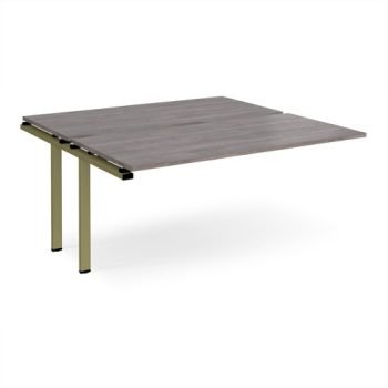 Adapt add on unit single 1600mm x 1600mm - green frame Grey Oak Top - E1616-AB-GN-GO