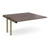Adapt add on unit single 1600mm x 1600mm - green frame Walnut top - E1616-AB-GN-W
