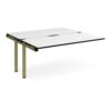 Adapt add on unit single 1600mm x 1600mm - green frame White Top black edge - E1616-AB-GN-WK