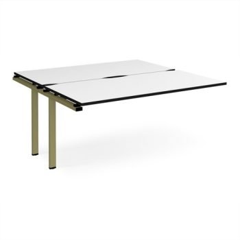 Adapt add on unit single 1600mm x 1600mm - green frame White Top black edge - E1616-AB-GN-WK