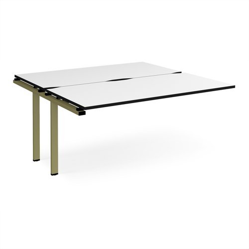 Adapt add on unit single 1600mm x 1600mm - green frame White Top black edge - E1616-AB-GN-WK