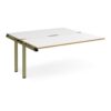 Adapt add on unit single 1600mm x 1600mm - green frame White Top oak edge - E1616-AB-GN-WO