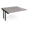 Adapt add on unit single 1600mm x 1600mm - black frame Grey Oak Top - E1616-AB-K-GO