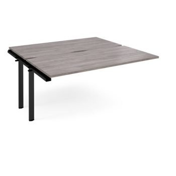 Adapt add on unit single 1600mm x 1600mm - black frame Grey Oak Top - E1616-AB-K-GO