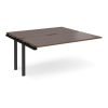 Adapt add on unit single 1600mm x 1600mm - black frame Walnut top - E1616-AB-K-W