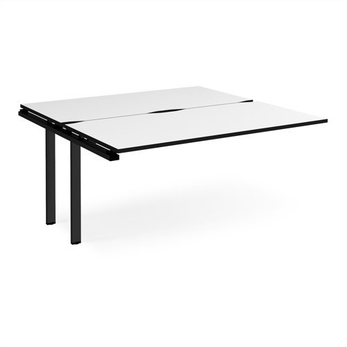 Adapt add on unit single 1600mm x 1600mm - black frame White Top black edge - E1616-AB-K-WK