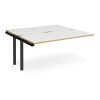 Adapt add on unit single 1600mm x 1600mm - black frame White Top with oak edging - E1616-AB-K-WO