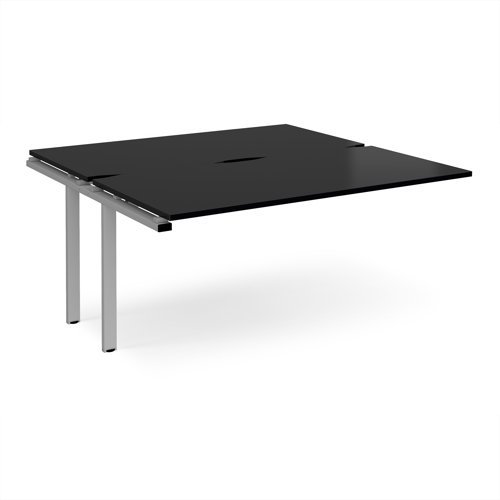 Adapt add on unit single 1600mm x 1600mm - silver frame black top - E1616-AB-S-BK