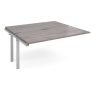 Adapt add on unit single 1600mm x 1600mm - silver frame Grey Oak Top - E1616-AB-S-GO