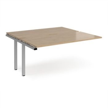 Adapt add on unit single 1600mm x 1600mm - silver frame Kendal Oak Top - E1616-AB-S-KO