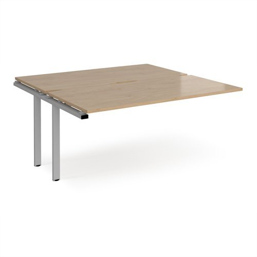 Adapt add on unit single 1600mm x 1600mm - silver frame Kendal Oak Top - E1616-AB-S-KO