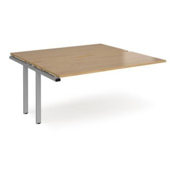 Adapt add on units back to back 1600mm x 1600mm - silver frame Oak Top - E1616-AB-S-O