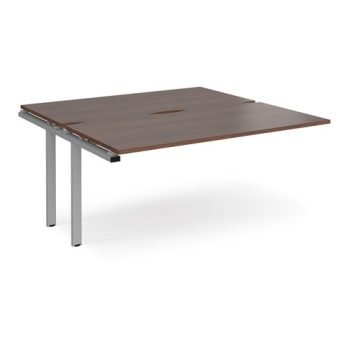 Adapt add on units back to back 1600mm x 1600mm - silver frame Walnut top - E1616-AB-S-W