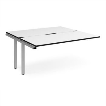 Adapt add on unit single 1600mm x 1600mm - silver frame White Top black edge - E1616-AB-S-WK