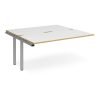 Adapt add on unit single 1600mm x 1600mm - silver frame White Top with oak edging - E1616-AB-S-WO
