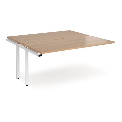 Adapt add on units back to back 1600mm x 1600mm - white frame Beech top - E1616-AB-WH-B