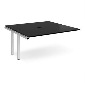 Adapt add on unit single 1600mm x 1600mm - white frame black top - E1616-AB-WH-BK