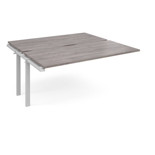 Adapt add on unit single 1600mm x 1600mm - white frame Grey Oak Top - E1616-AB-WH-GO