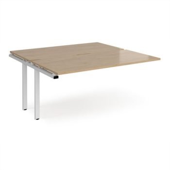 Adapt add on unit single 1600mm x 1600mm - white frame Kendal Oak Top - E1616-AB-WH-KO