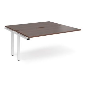 Adapt add on units back to back 1600mm x 1600mm - white frame Walnut top - E1616-AB-WH-W