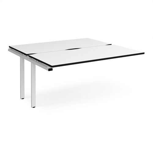 Adapt add on unit single 1600mm x 1600mm - white frame White Top black edge - E1616-AB-WH-WK