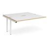 Adapt add on unit single 1600mm x 1600mm - white frame White Top with oak edging - E1616-AB-WH-WO