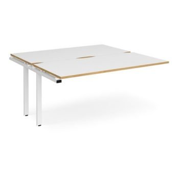 Adapt add on unit single 1600mm x 1600mm - white frame White Top with oak edging - E1616-AB-WH-WO