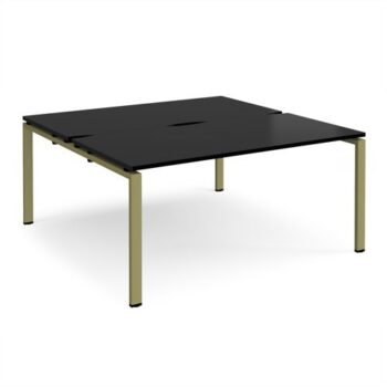 Adapt back to back desks 1600mm x 1600mm - green frame black top - E1616-GN-BK