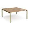 Adapt back to back desks 1600mm x 1600mm - green frame Oak Top - E1616-GN-O