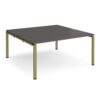 Adapt back to back desks 1600mm x 1600mm - green frame storm grey top - E1616-GN-OG
