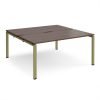 Adapt back to back desks 1600mm x 1600mm - green frame Walnut top - E1616-GN-W